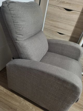 Sillón reclinable tela beige/marrón
