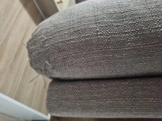 Sillón reclinable tela beige/marrón