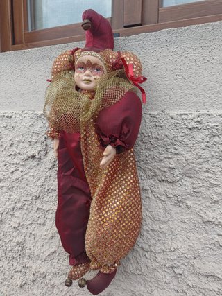 Bambola giullare vintage stile veneziano