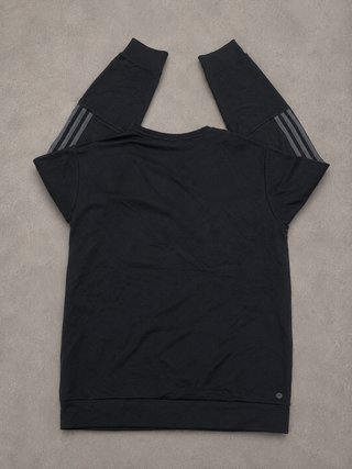 Sudadera Adidas Negra con Bandas Grises