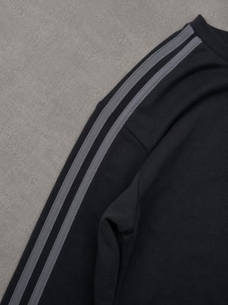 Sudadera Adidas Negra con Bandas Grises