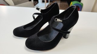 Zapatos tacón negros Melissa talla 39 (Mary Jane)