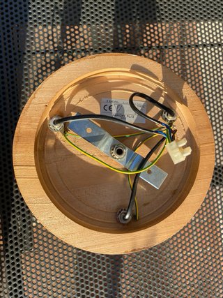 Lampadario plafoniera 3 luci legno oro vetro