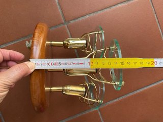 Lampadario plafoniera 3 luci legno oro vetro