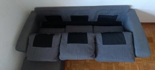 Sofá Chaise Longue Gris Tela