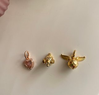 Pandora Charms Corazón Rosa y Dorado