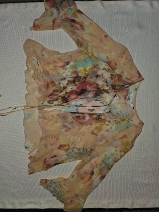 Bolero Zara gasa floreado mangas 3/4 T.M.