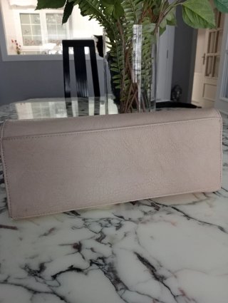 Bolso Piel Sintética Beige y Blanco