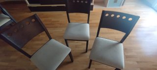 Sillas de comedor madera y tela