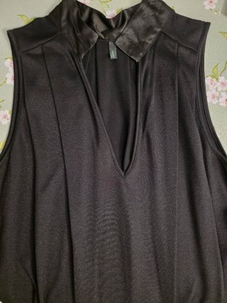Vestido Benetton Negro Talla S Sin Mangas