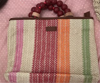 Bolso de mano con asas de bolas
