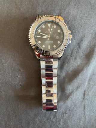 Reloj Para Hombre Negro/Plateado