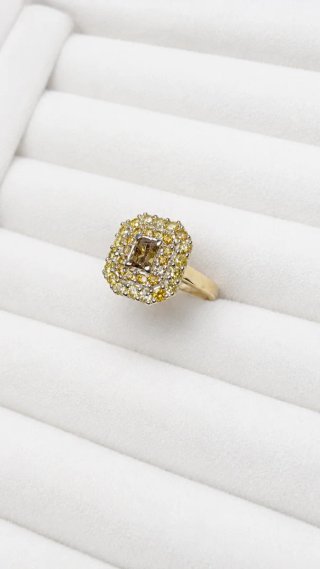 Anillo Oro 14k Diamantes Fancy 1.52 Ct