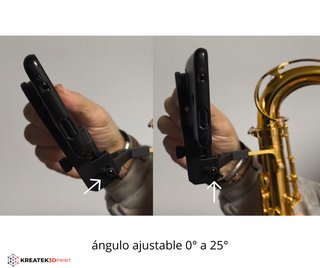 Soporte móvil/tablet saxofón tenor