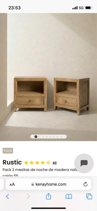 Mesita Noche Madera Rustic