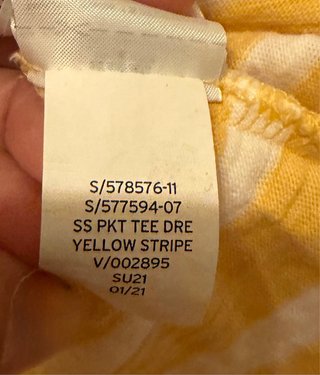 Vestido de rayas amarillas y blancas Gap