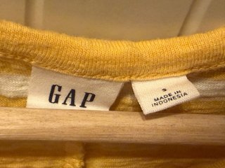 Vestido de rayas amarillas y blancas Gap