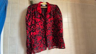 Camicetta elegante nera e rossa