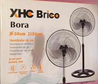 Ventilador 90W 50cm/20 Negro/Plata