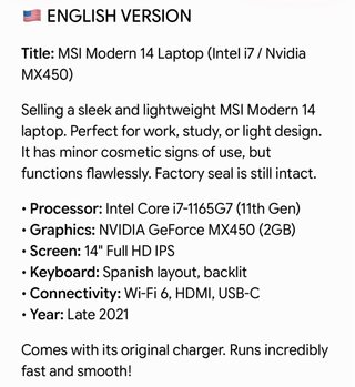 Portátil MSI Ultrabook Intel Core NVIDIA