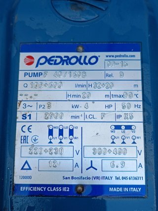 Bomba de agua para riego
