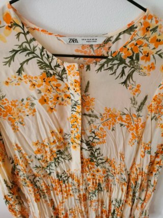 Vestido largo estampado floral Zara Talla M