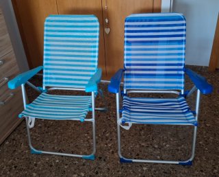2 Sillas de Playa Plegables Aluminio