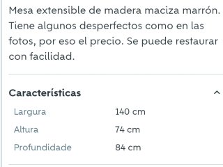 Mesa extensible madera maciza