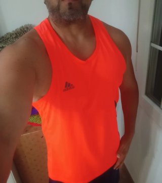 Camiseta deportiva Adidas sin mangas naranja