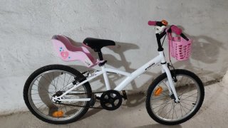Bicicleta infantil B'TWIN blanca y rosa