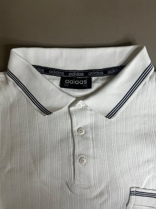 Polo Adidas vintage bianca con taschino - Taglia D