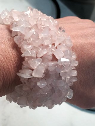 Bracciale Quarzo Rosa Chips Naturale 107g