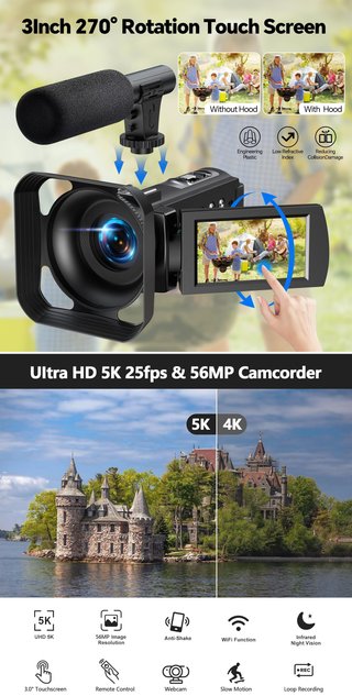 Cámara de video 5K 56MP