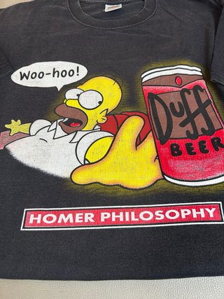 T-shirt vintage Homer Simpson "Duff Beer" taglia M