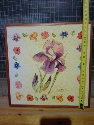 Lienzo antiguo pintado a mano flores