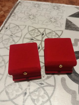 2 Cajas de Joyería Terciopelo Rojo