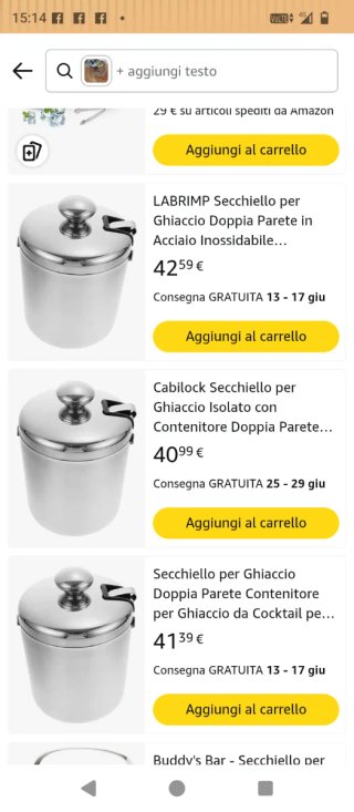 Secchiello Ghiaccio Acciaio Inox
