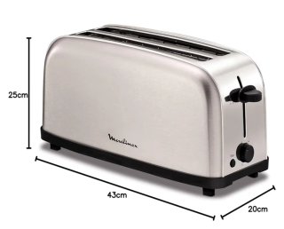 Tostadora Moulinex Acero Inoxidable Larga