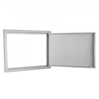 Puerta de Acceso para BBQ, Puerta de Cocina Exterior Individual de 685x508 mm, Puerta de Montaje Flush de Acero Inoxidable, Puerta Vertical de Pared con Mango, para Isla de BBQ, Estación de Asado,...