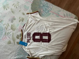Camiseta España Adidas blanca Talla M Nombre pedri