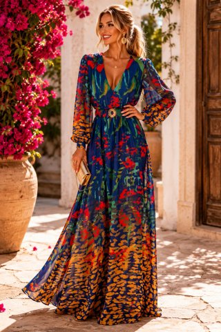 Vestido Largo Fiesta Multicolor
