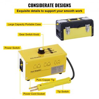 Máquina de soldadura de plástico 220V pistola de grapas caliente kit de reparación de plástico soldador de plástico 600 grapas 3 configuraciones de calor
