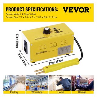 Máquina de soldadura de plástico 220V pistola de grapas caliente kit de reparación de plástico soldador de plástico 600 grapas 3 configuraciones de calor