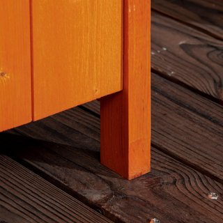 Cobertizo para Herramientas de Jardín de Madera de Abeto con 2 Puertas, Caseta de Herramientas de Jardín con 3 Estantes, Techo Inclinado para Terraza Patio, 84X52X188 Cm, Naranja