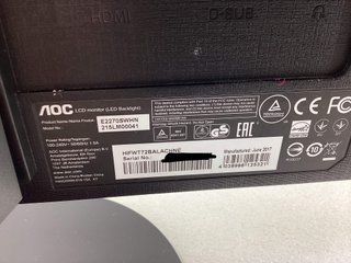 monitor led aoc e2270swhn 22 led