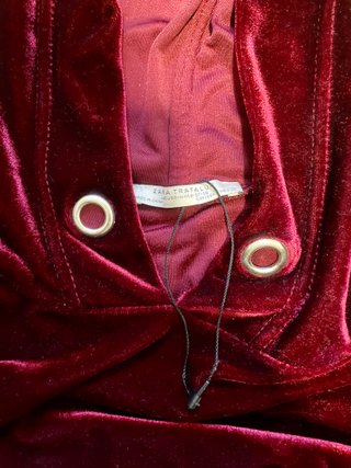 Sudadera Zara Terciopelo Roja Nueva