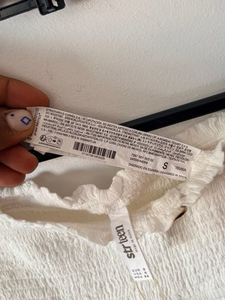 Falda pantalón Stradivarius blanca volantes