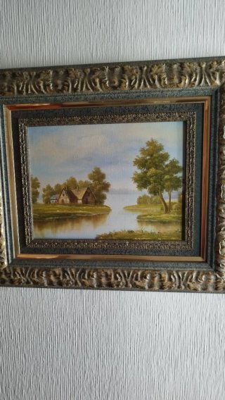 Cuadro decorativo paisaje río