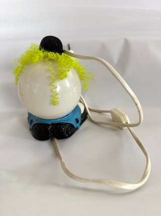 Lampada abat-jour a forma di clown anni '90, usata