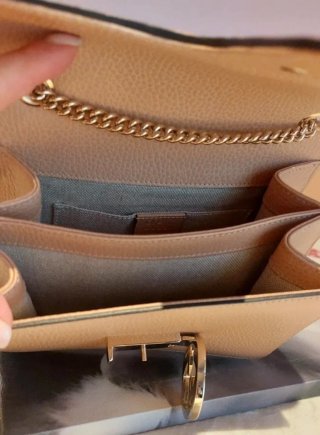 Bolso Gucci Beige Hebilla Dorada Nuevo